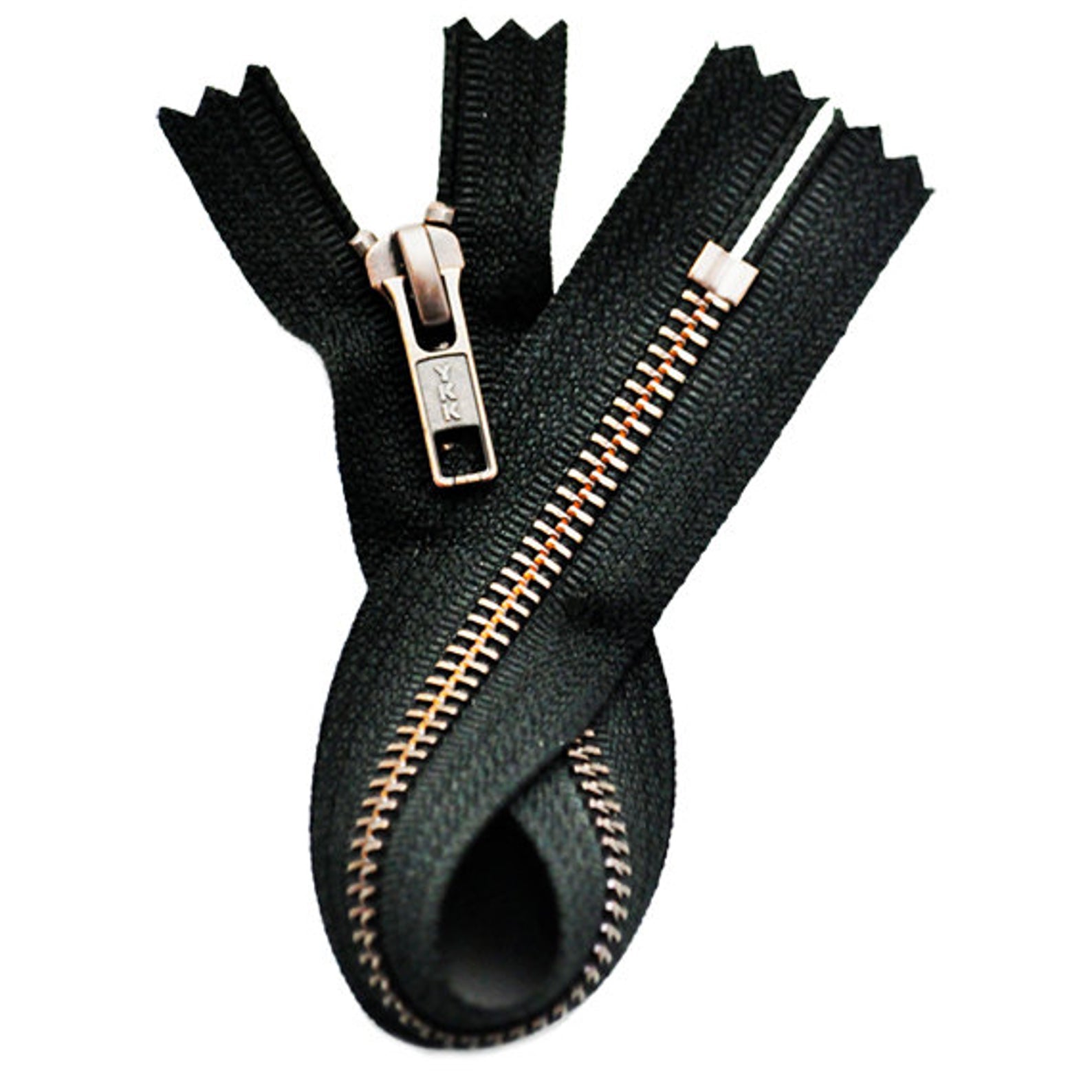 High End YKK Zippers Finest Quality Zipper-36 Inch YKK 5 Excella Antique  Brass Zipper Closed Bottom Black 