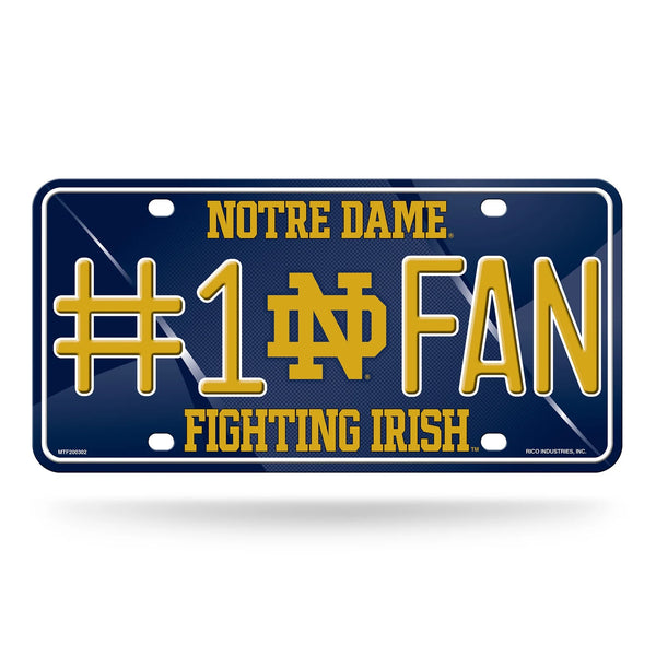 Notre Dame NCAA #1 Fan Metal License Plate