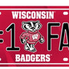 Wisconsin Badgers NCAA #1 Fan Metal License Plate