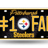 Pittsburgh Steelers NFL #1 Fan Metal License Plate