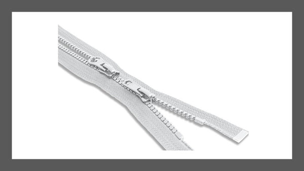 YKK Two Way 22 Inch GREY Separating Zipper, 5mm Silver Metal Teeth Opens 2  Way Top and Bottom Jackets, Cardigans, DIY Garment Repair -  Canada