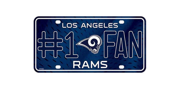 Los Angeles Rams NFL #1 Fan Metal License Plate