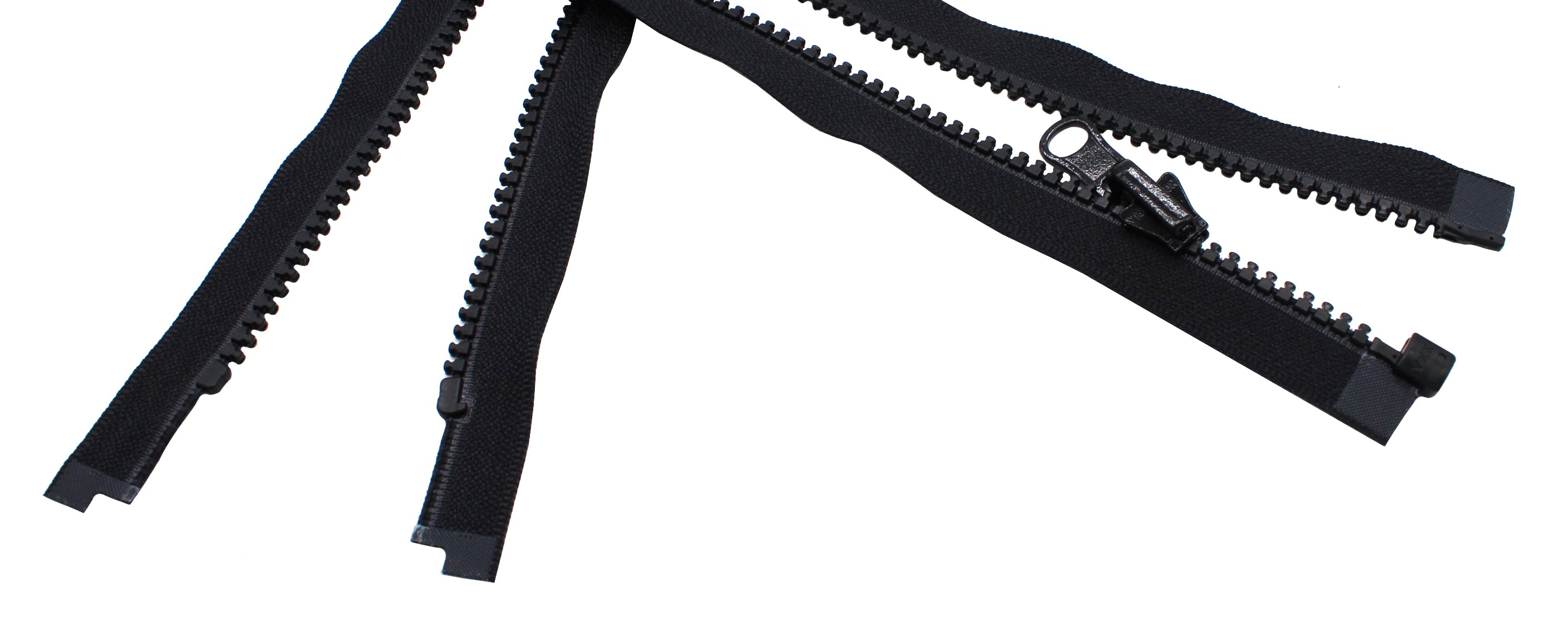 YKK® - Vislon Ski & Sport Jacket Zipper Reversible Slider YKK® #5 Molded  Plastic Separating - Color Black Custom Length (30 Inches) Made in USA