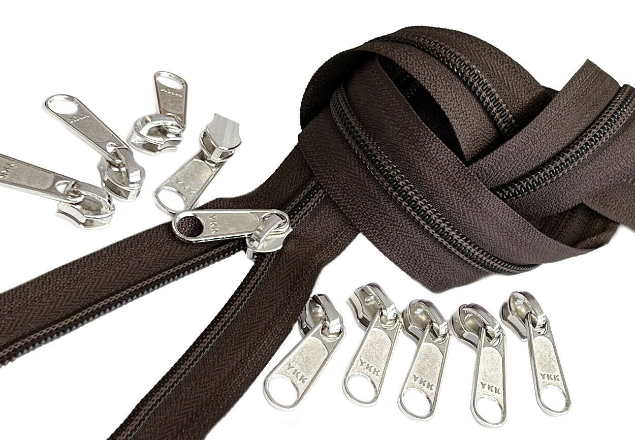 Continuous Chain Zipper YKK® #5 Nylon Coil by The Yard with Slider Mak