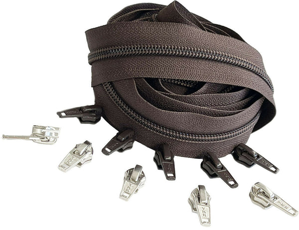 Continuous Chain Zipper YKK® #5 Nylon Coil by The Yard with Slider Make-A-Zipper