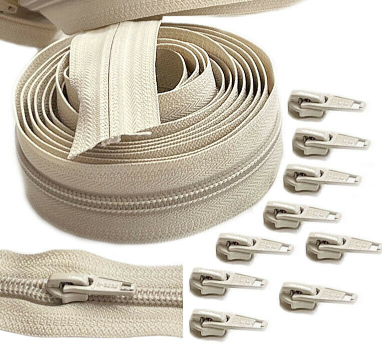 YKK #5 Nylon Coil Long Pull Bag Zipper Sliders - 2/Pack - Dark Brown (868)