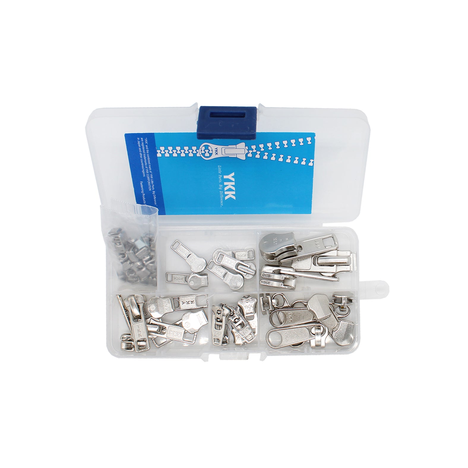  ZipperStop Wholesale - Zipper Repair Kit Solution YKK #5  Assorted Metal Bell Pull Sliders with Top-Bottom Stoppers Made in USA in  CLAMSHELL BOX W/HANGER (Antique - 5 sliders) : Arts, Crafts
