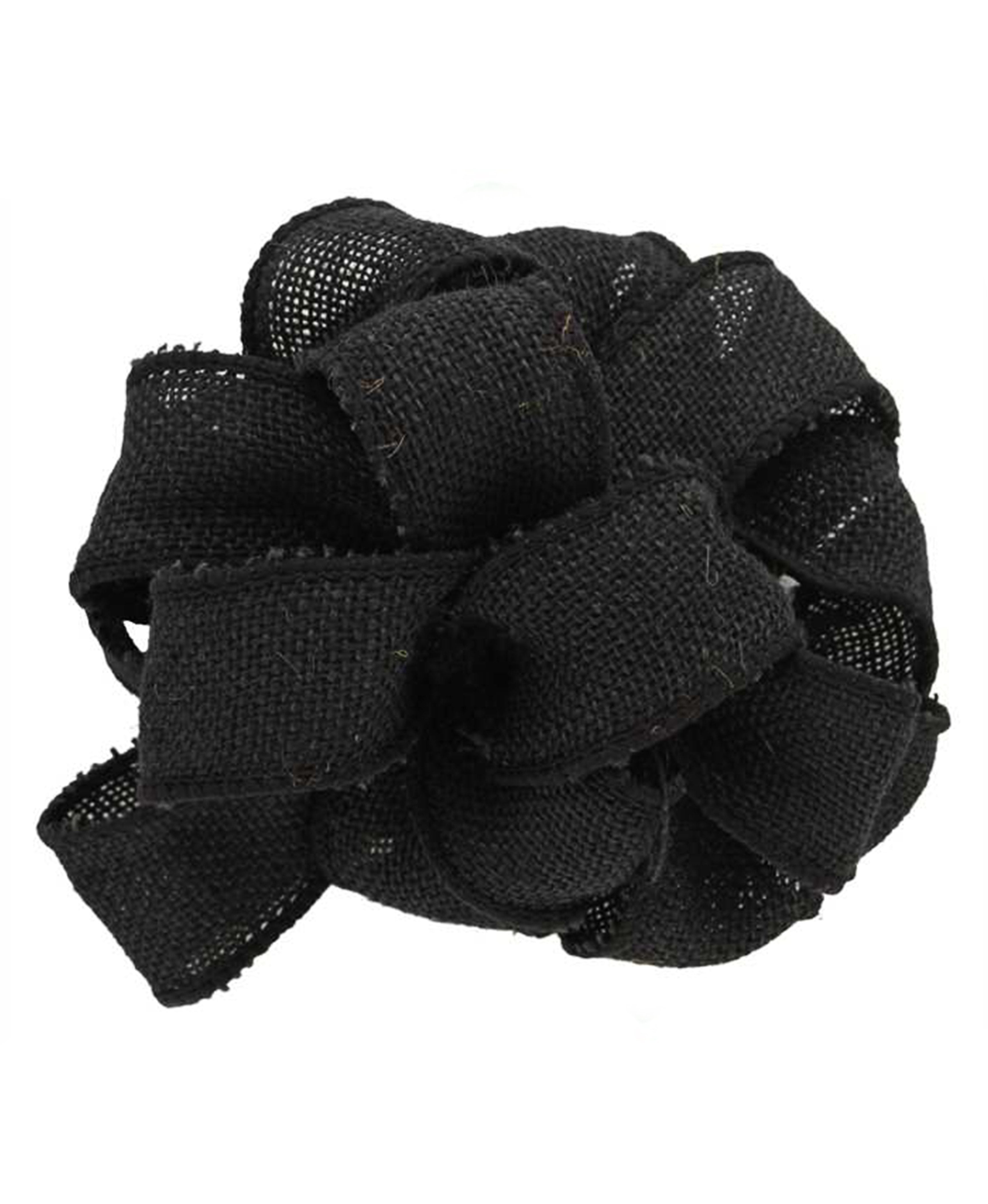 Black Wired Burlap Ribbon